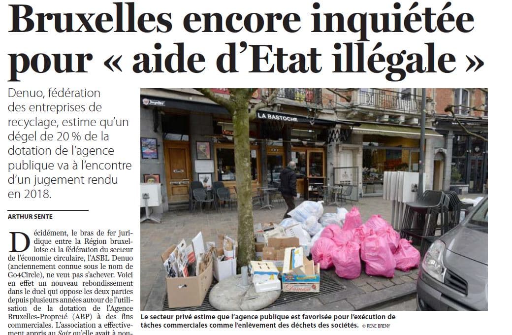 Le Soir schenkt aandacht voor onze nieuwe klacht tegen het Brussels Hoofdstedelijk Gewest