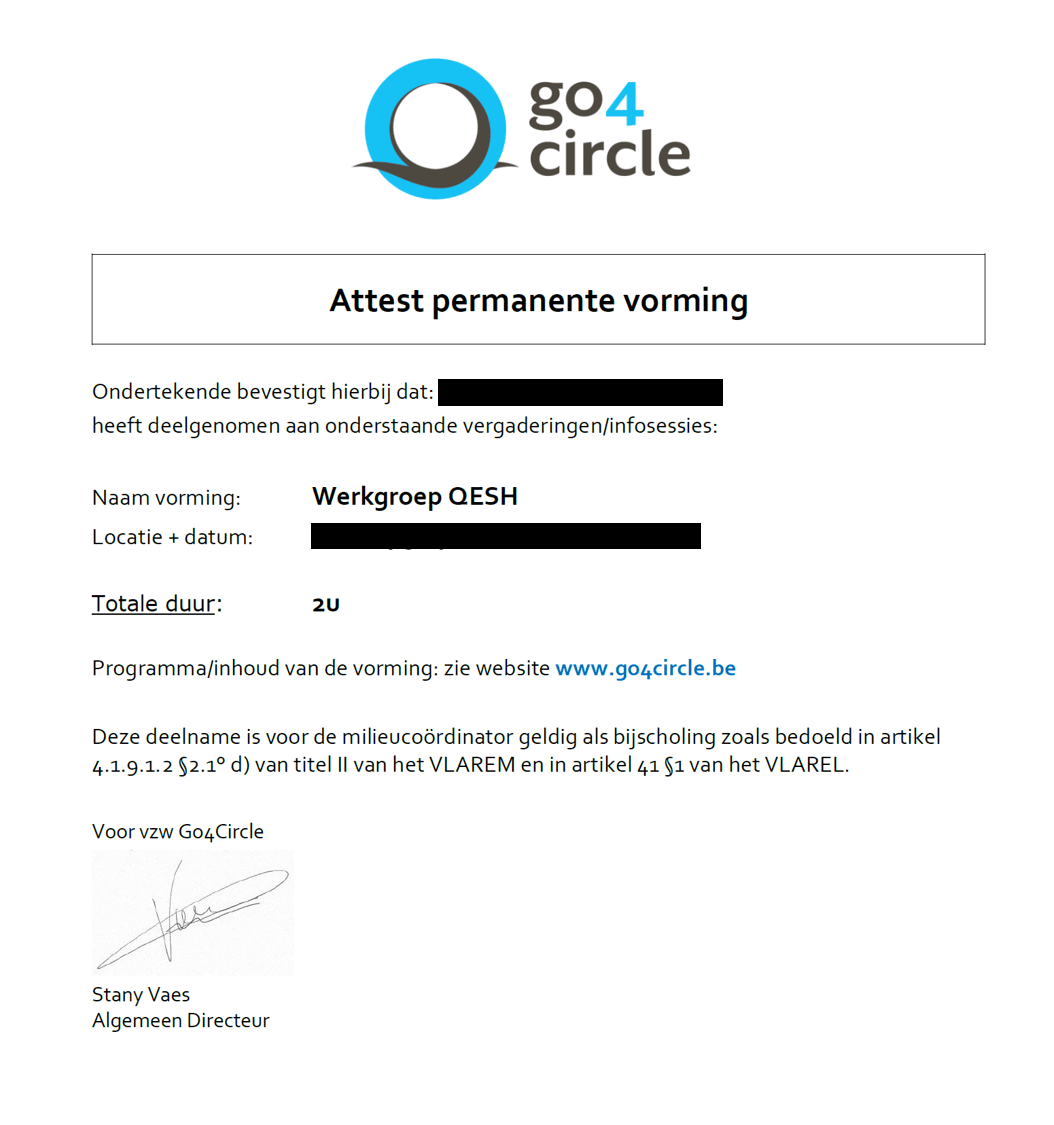 Demandez-nous une attestation de participation pour démontrer (une partie de) vos 30 h de formation