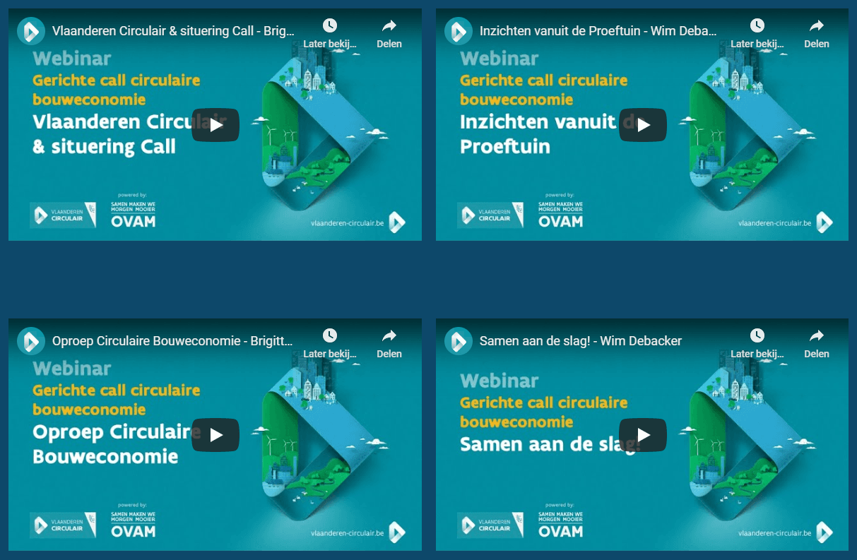 Vlaanderen Circulair licht Gerichte Call Circulaire Bouweconomie (2020) toe
