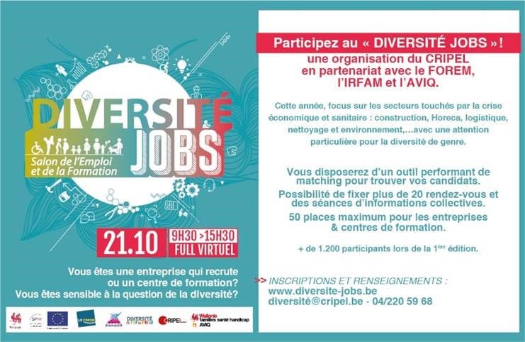 Salon DiversitéJOBS: reserveer nu uw gratis stand
