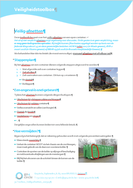 Toolboxfiche 'Veilig afnetten' licht aangepast